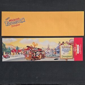 VTG Disneyland ToonTown Commemorative Opening Ticket Unused Mint New 1993